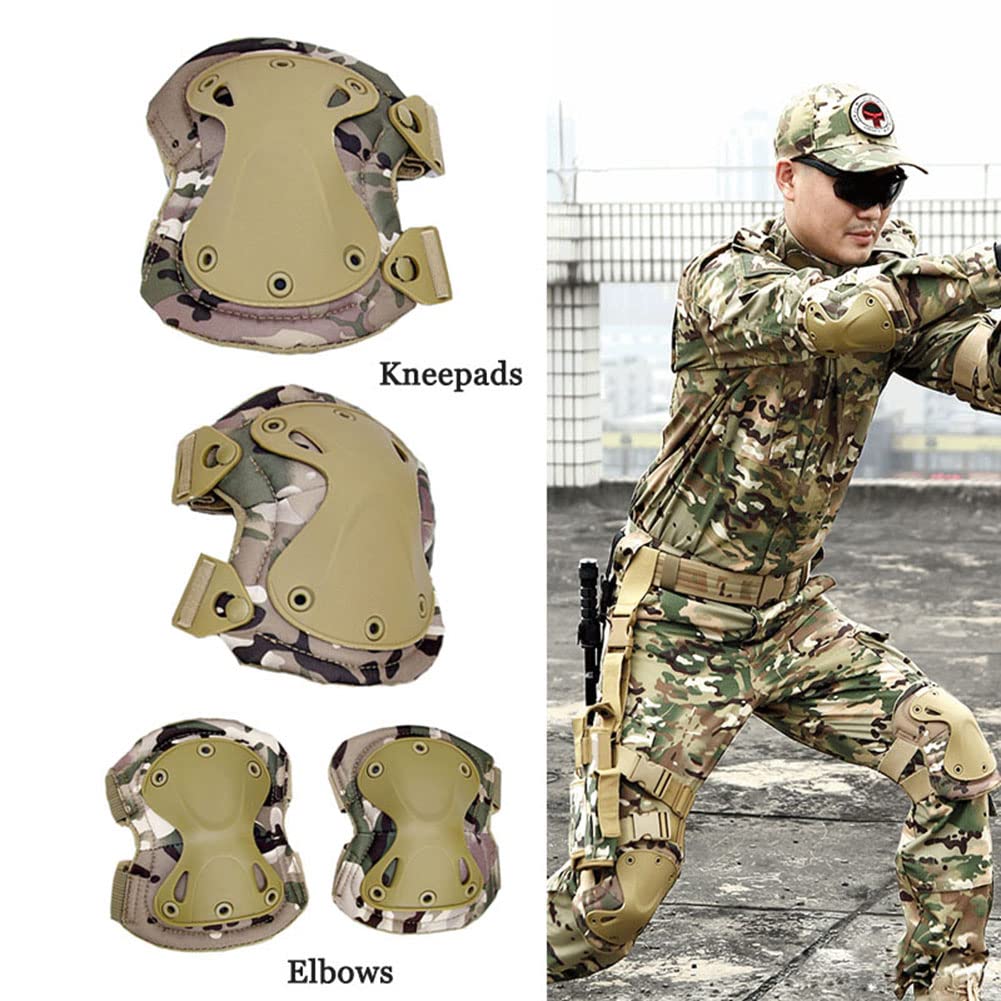 戦術的な戦闘の膝と肘の保護パッドセット、屋外、cs、ピンボール、ゲーム、サイクリング、安全、スケートボード、ギア、スケート、膝プロ