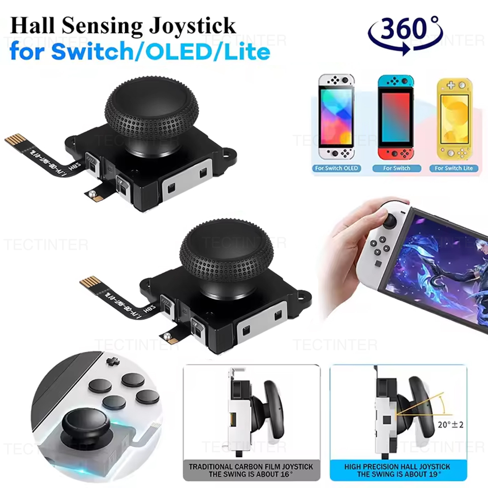 Hall Effect Joystick for Nintendo Switch/Lite/OLED Joystick Controller Thumb Stick 3D Analog Repair Part Replacement Accessories