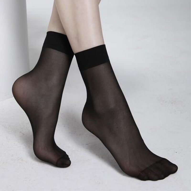 Schlussverkauf! 5-Paar hochwertige Damen-Samtsocken-Set für Damen, Sommer, dünne Seide, transparent, sexy Knöchel-Nylon-Socken-Set