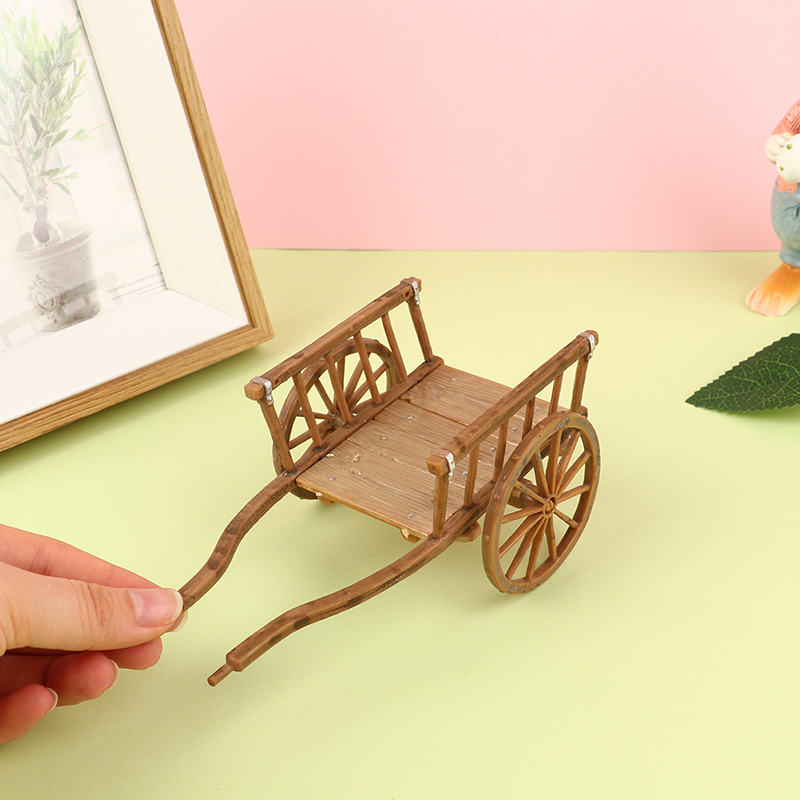 Casa de bonecas em miniatura simulação montado carrinho modelo diy acessórios móveis de jardim brinquedos decoração diy acessórios