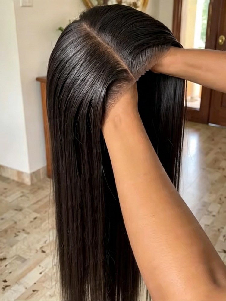 40 Zoll Bone Straight HD Lace Frontal Perücke 13x6 Vorgezupfte Brasilianische Lace Front Echthaarperücken für Frauen 250 Dichte 13x4 Kleberlose Wear-and-Go-Perücke Ohne Kleber Natürlicher Haaransatz 7x5 Vorgeschnittene Lace Remy Echthaarperücke mit Baby H