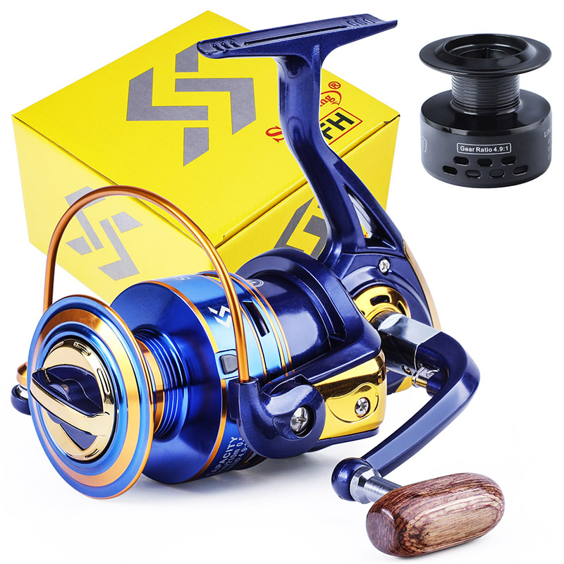 Sougayilang 1000-7000 Series metalowy kołowrotek 12BB 5.2:1/4.9:1 przełożenie aluminiowa szpula kołowrotek wędkarski Max Drag 5-18kg Pesca
