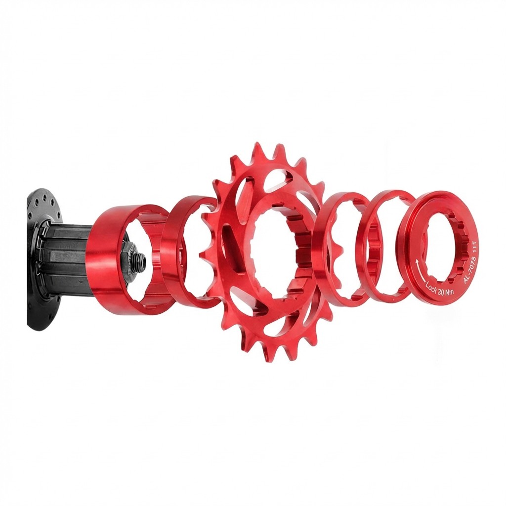 Single Speed Bike Freewheel Cog 16T 18T Aluminum Alloy with Spacer Rings and Lockring for Standard Hub Compatibility