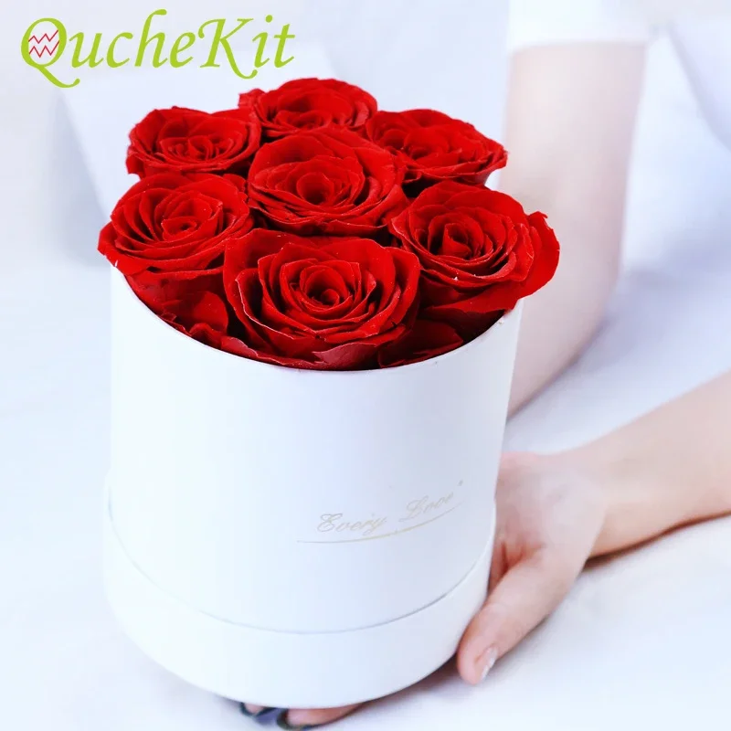 Konservierte Rosenblume, runder Umarmungseimer, Geschenkbox, ewige Blume, unsterbliche Rose, Hochzeit, Valentinstag, Geschenk für Freundin, Mutter, Frau