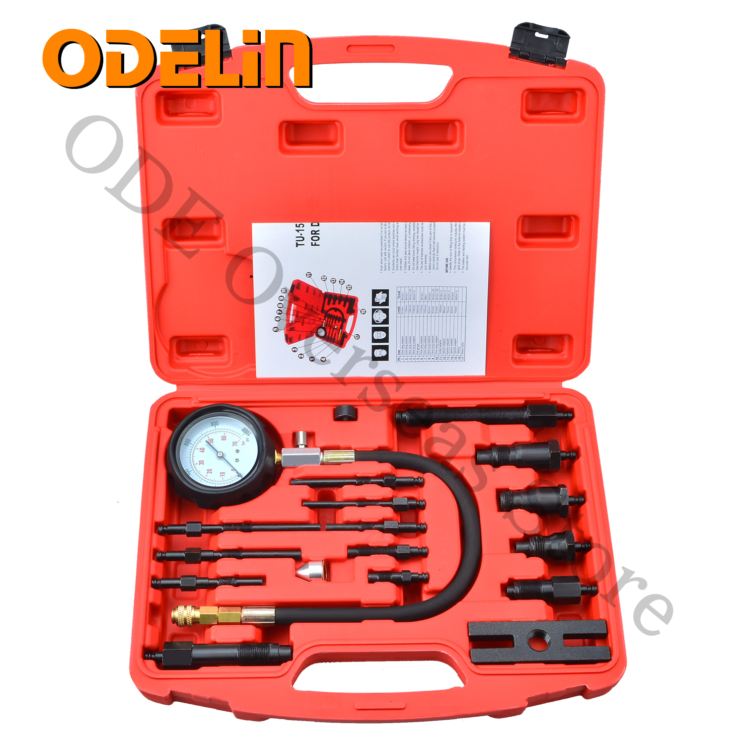 Kit de probador de compresión de cilindro de motor diésel TU-15B, mesa de detección automotriz para camión, medidor de presión, herramienta