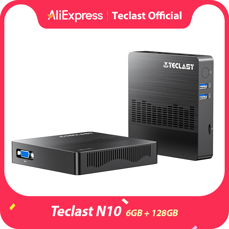 Teclast N10 Mini PC Intel N4000 Windows 11 Pro DDR4 6GB 128GB Dual Output 4K HD Desktop WiFi 5 Pocket  MinI PC Office Computer