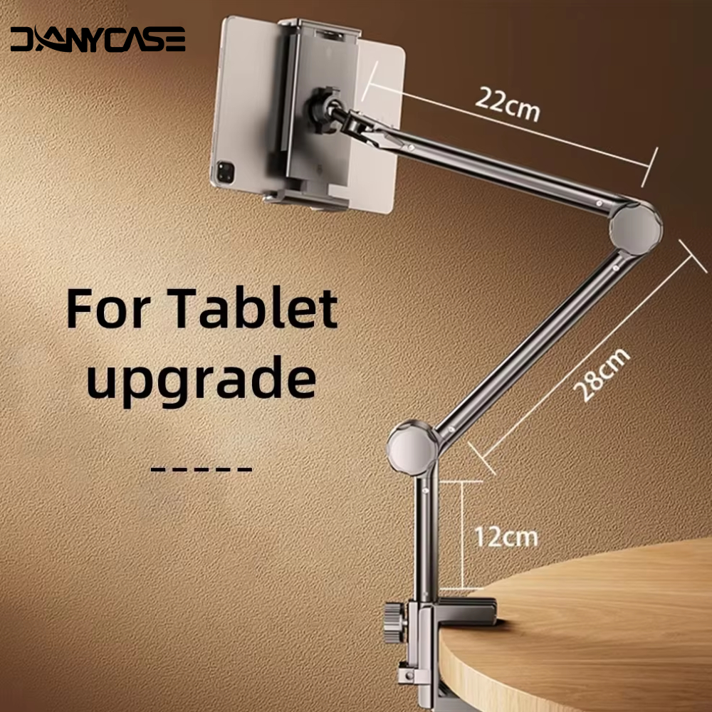 Lazy Phone Holder 360° Rotating Tablet Stand Holder Adjustable for iPad Cellphone 4-13 inch Bed Floatable Arm Clip Stand