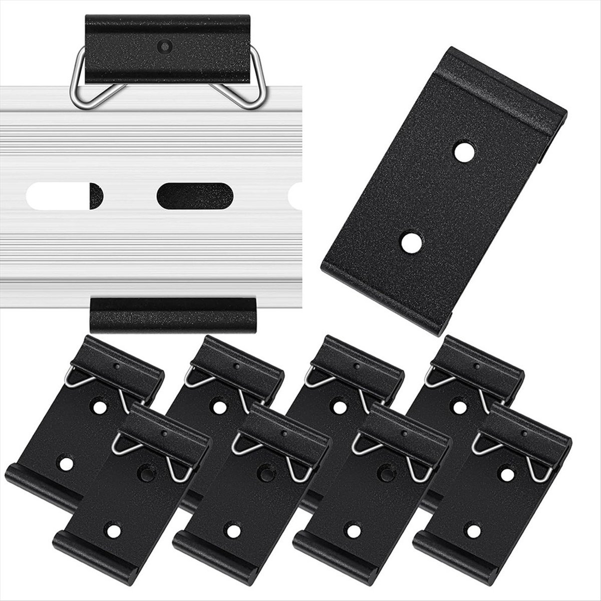 10 Stück DIN-Schienen-Montageclip zum Einrasten, universelle Montagehalterungen, feste Klemme, Relais-Clip für 35 mm DIN-Schienen-Schalter, 1,02 Zoll