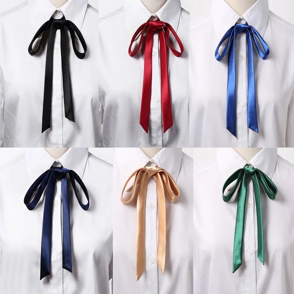 Coreano pequeno gravata borboleta estilo universitário uniforme escolar camisa acessórios masculino feminino seção longa streamers colares flores