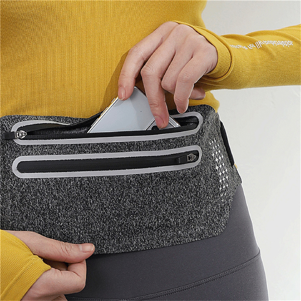 Running Heuptas Dubbele Rits Zak Sportriem Pouch Mobiele Telefoon Case Mannen Vrouwen Marathon Fietsen Gym Outdoor Tas