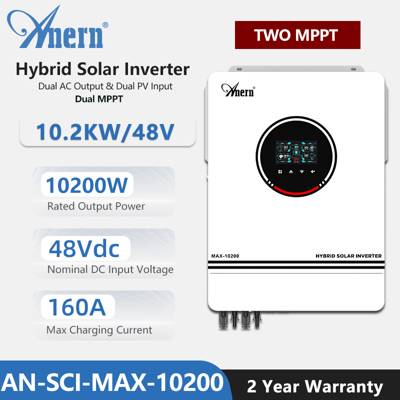 Inversor Solar híbrido 1KW 3KW 4.2KW 6.2KW 10.2KW controlador Mppt incorporado 500VDC entrada PV 230VAC 12V 24V 48V onda sinusoidal pura