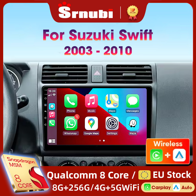 Srnubi Автомобильный радиоприемник для Suzuki Swift 2003 2005 2006 2007 2008 2009 2010 Беспроводной Carplay Android Auto Автомобильный мультимедийный плеер 2 Din