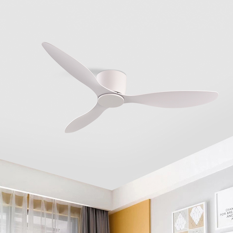 Ventilateurs de plafond modernes noirs et blancs à faible hauteur, moteur CC 30W, avec télécommande, ventilateur de plafond simple sans lumière, ventilateur domestique 220V