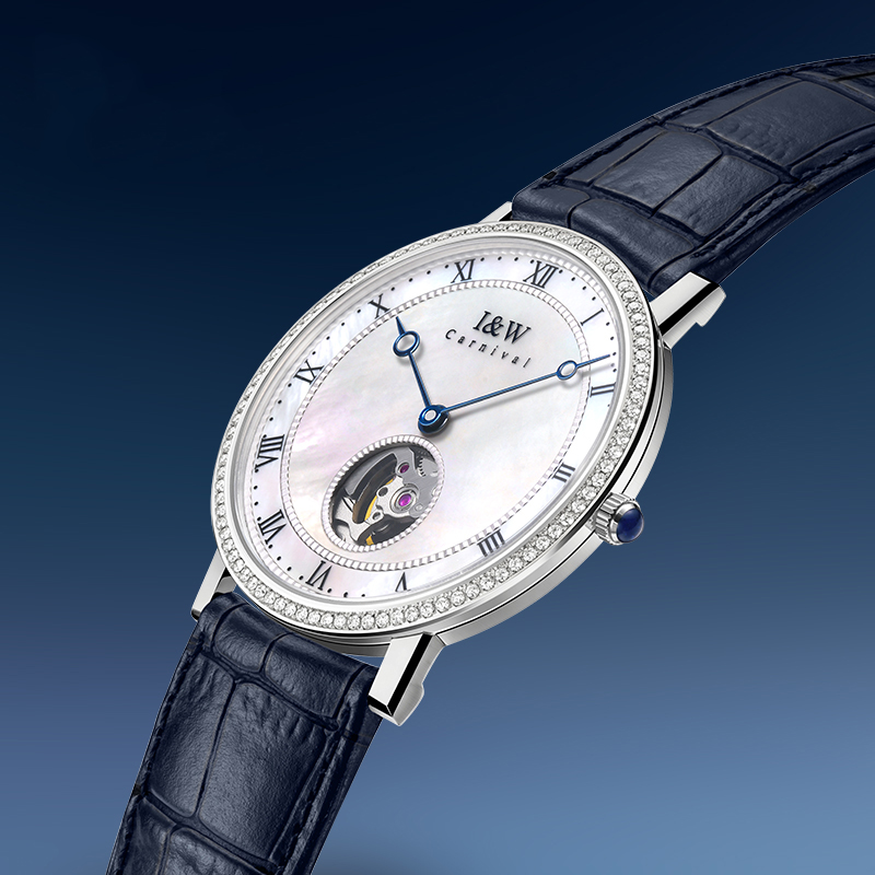 Preto relógios automáticos para homens marca de luxo i & w novo relógio 2022 japão movimento safira calendário couro à prova dwaterproof água reloj hombre