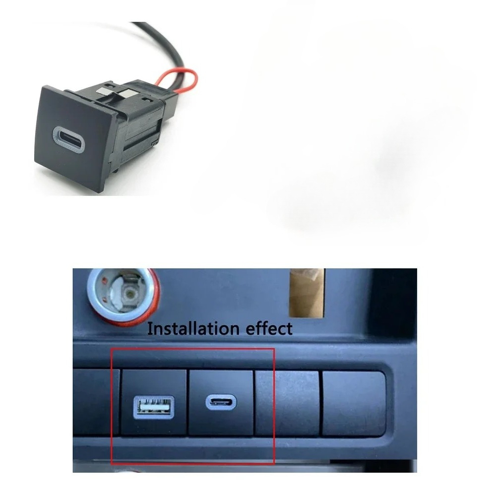 Do VW Golf 6 MK6 Samochodowa szybka ładowarka typu C QC3.0 Gniazdo interfejsu USB Retrofit Szybkie ładowanie Przełącznik zasilacza