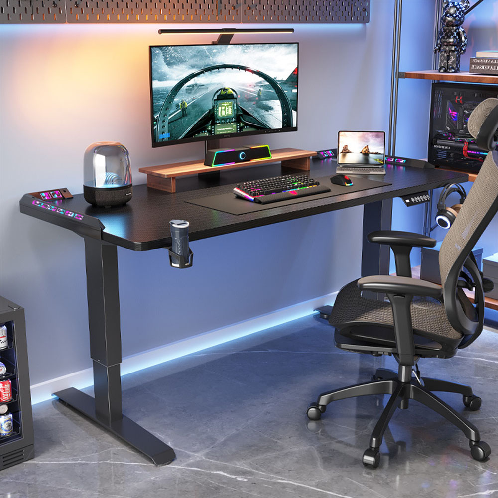 Height Adjustable Desk Motion Electric Sit Stand Up Down Computer Table Lift Motorized Gaming Desktop Modern Home Office Desks