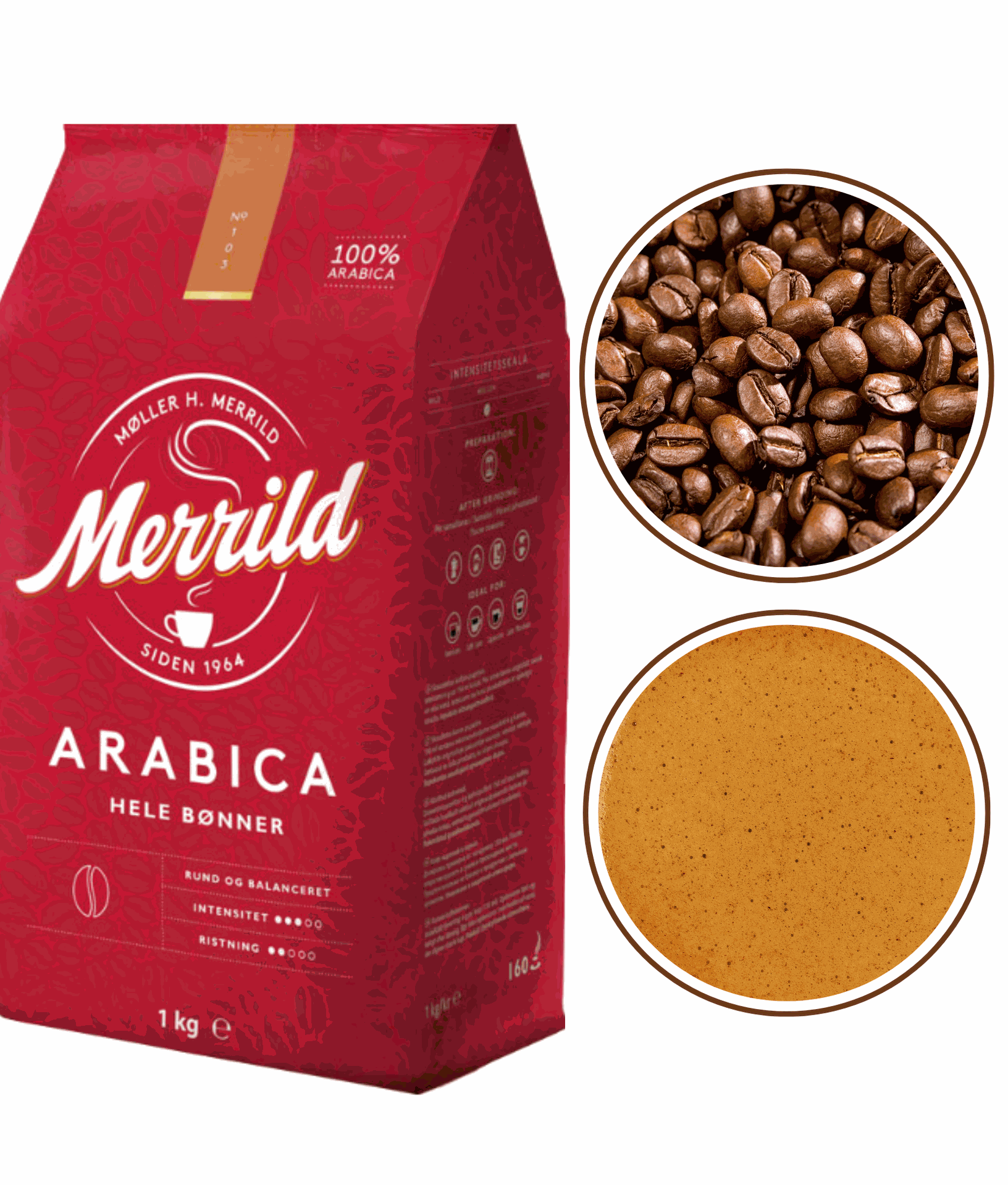 Lavazza Merrild Arabica kawa ziarnista średnio palona 1kg