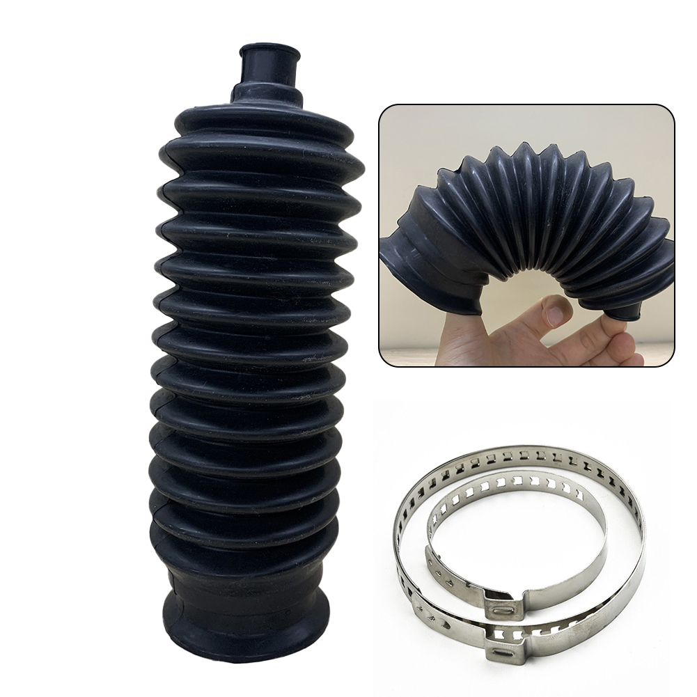 ユニバーサルシリコンラックステアリングブーツピニオンベローズブーツ LH + RH キットクランプ付き黒車シリコンメンテナンスツール