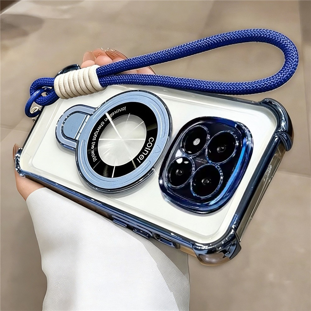 Custodia Trasparente Antiurto con Cordino per Xiaomi Poco X7 X6 X5 X3 M8 M7 M6 F6 F7 F8 Pro POCO C65 C75