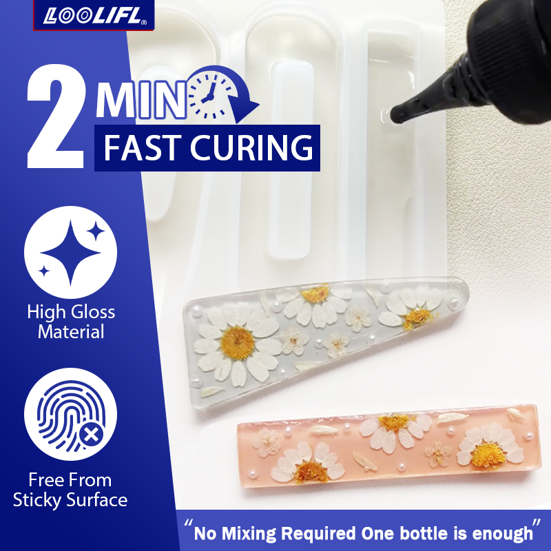 UV Resin Glue Transparent Epoxy Resin UV Glue Ultraviolet Curing Quick Drying Adhesive DIY Resin Jewelry Making Supplies, Craft Decoration, Upgraded Formula, Uv resin kit