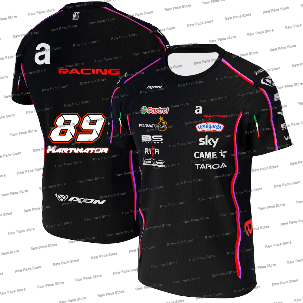 Camiseta Replica da Equipe de Corrida Martin 89 2025 para Homens, Camiseta Casual Esportiva de Secagem Rápida com o Número 72 do Piloto Marco Bezzecchi, Tamanho 6XL