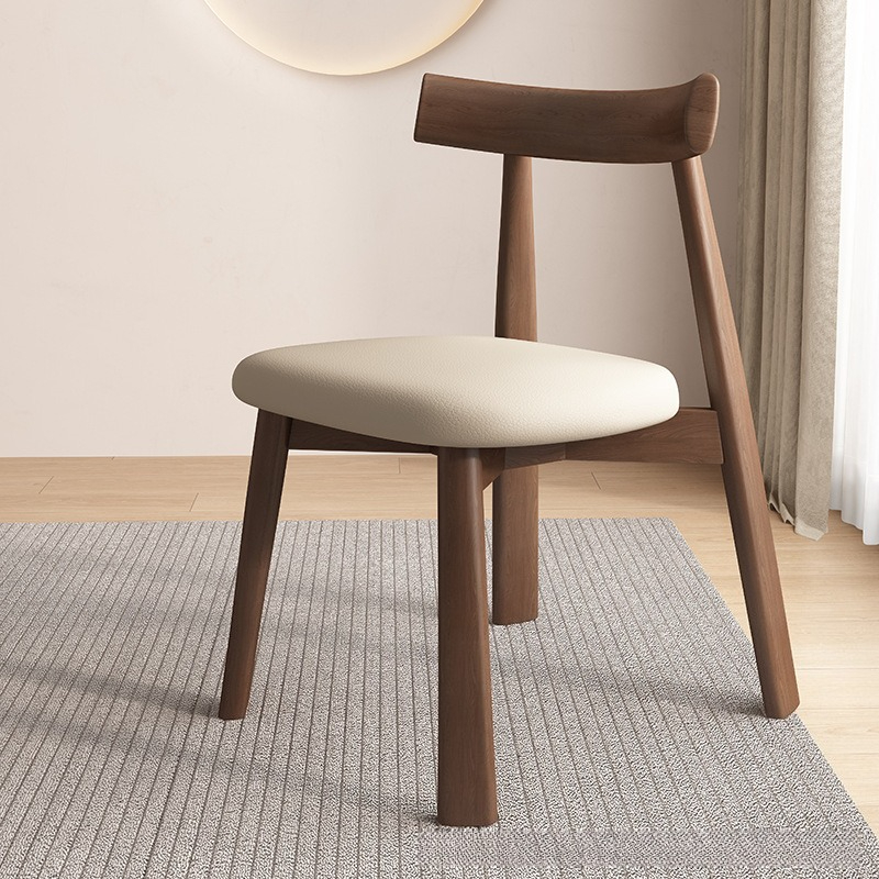 Sillas de comedor de madera maciza, sillas de hotel, mesas y taburetes de comedor modernos y minimalistas para el hogar, sillas con respaldo acolchado suave.