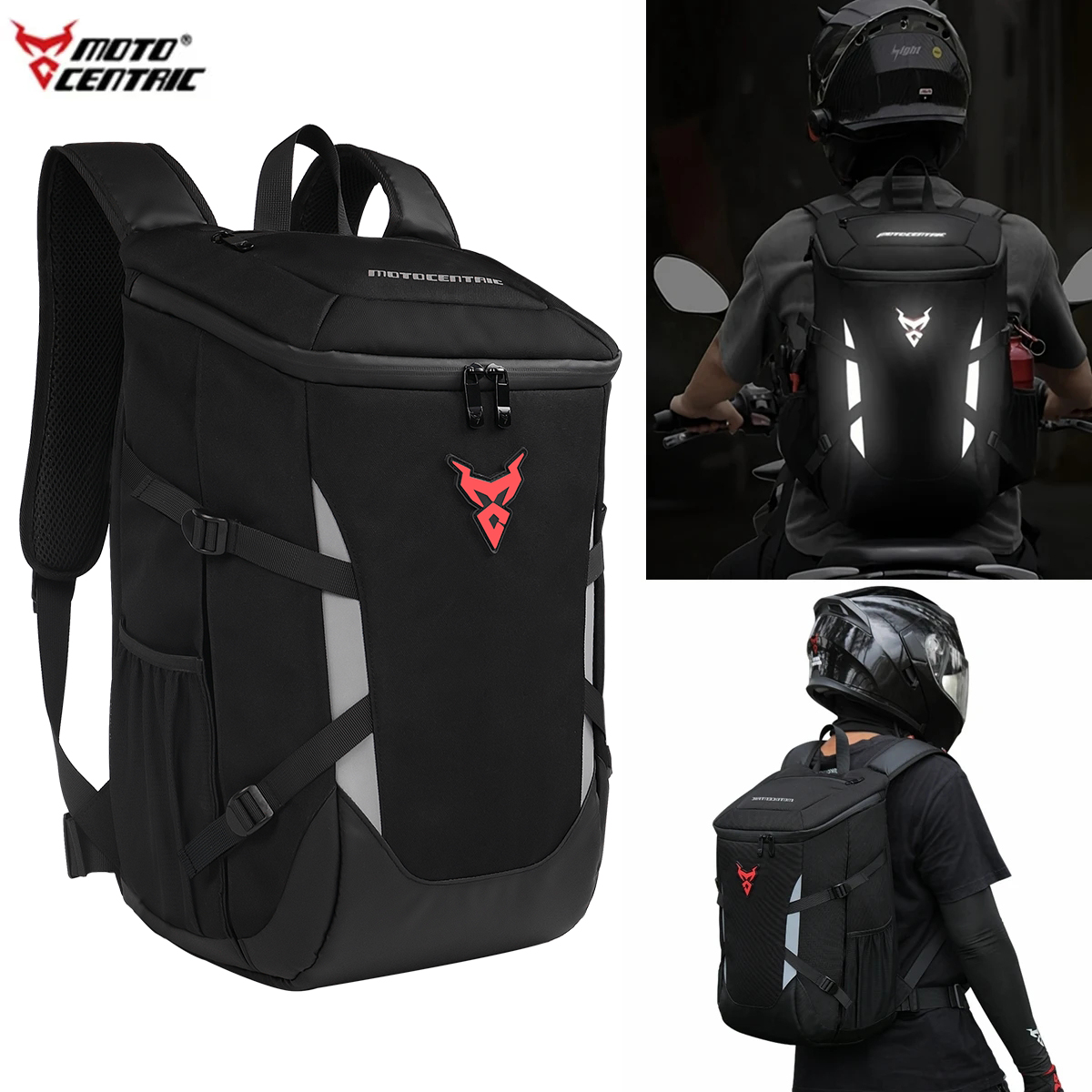 Mochila impermeable para motocicleta, deportes al aire libre, motociclista, ciclismo, casco de equitación, mochila reflectante para viajes de negocios, bolsa para ordenador portátil