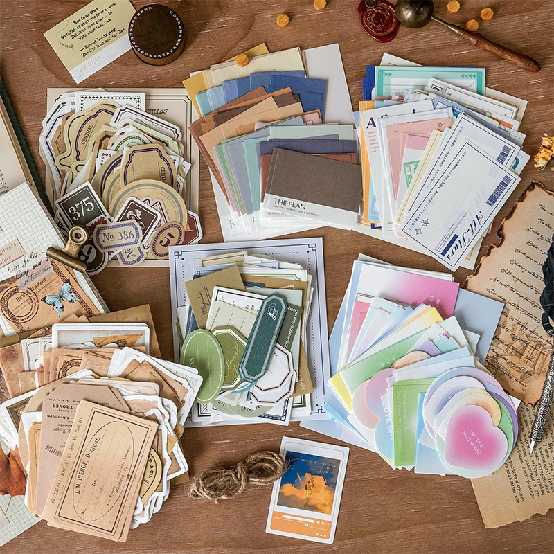 Journamm 100 ชิ้น/แพ็ค Vintage Memo กระดาษชุด DIY Scrapbooking โรงเรียนอุปกรณ์ตกแต่งขยะ Journal เครื่องหมายเครื่องเขียนกระดาษโน้ต