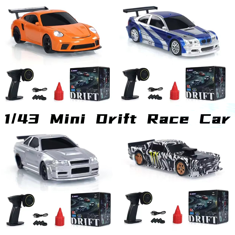 2.4G ความเร็วสูง Drift Rc รถ 1/43 4WD รีโมทคอนโทรลรถสี่ล้อไดรฟ์วิทยุควบคุม Mini GTR Racing รุ่นของเล่นเด็กของขวัญ