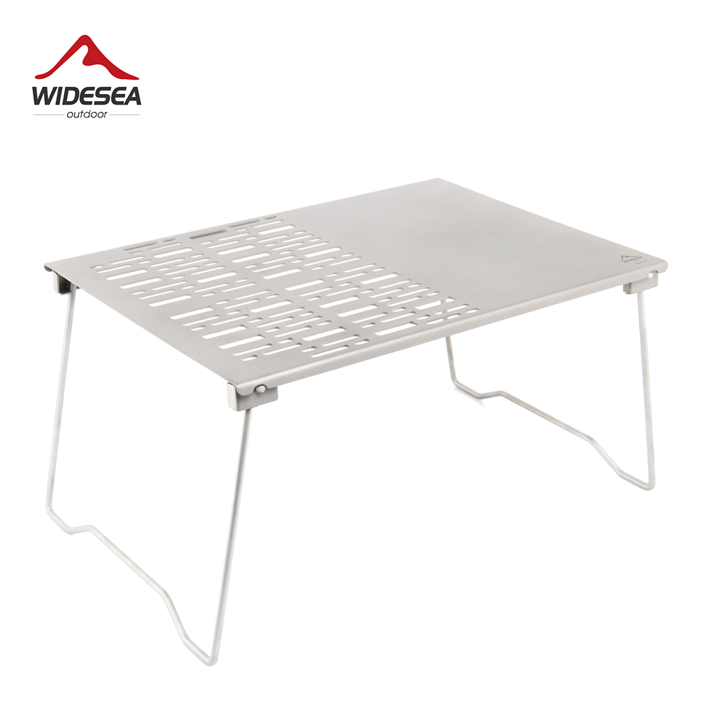 Widesea – filet de Barbecue au charbon de bois en titane, avec pieds pliants, pour Camping, plage, pique-nique, bureau, ustensiles de cuisine de table