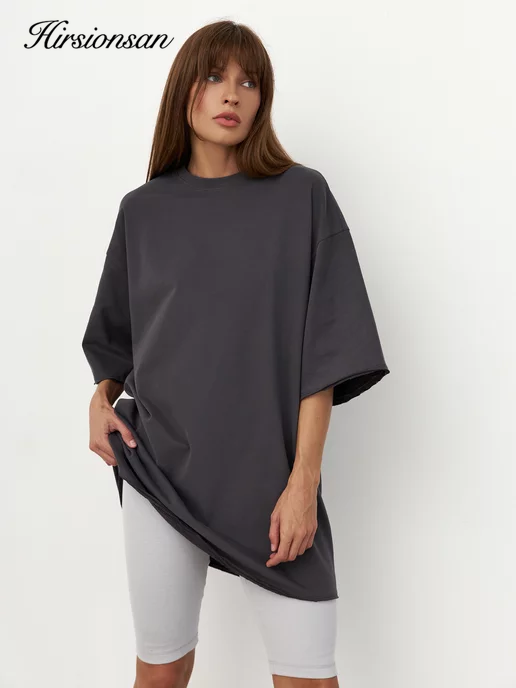 Hirsionsan 100% Camiseta de algodón para mujer, novedad de verano 20224, camiseta básica gruesa Vintage, camiseta holgada informal, camisetas para parejas femeninas de alta calidad