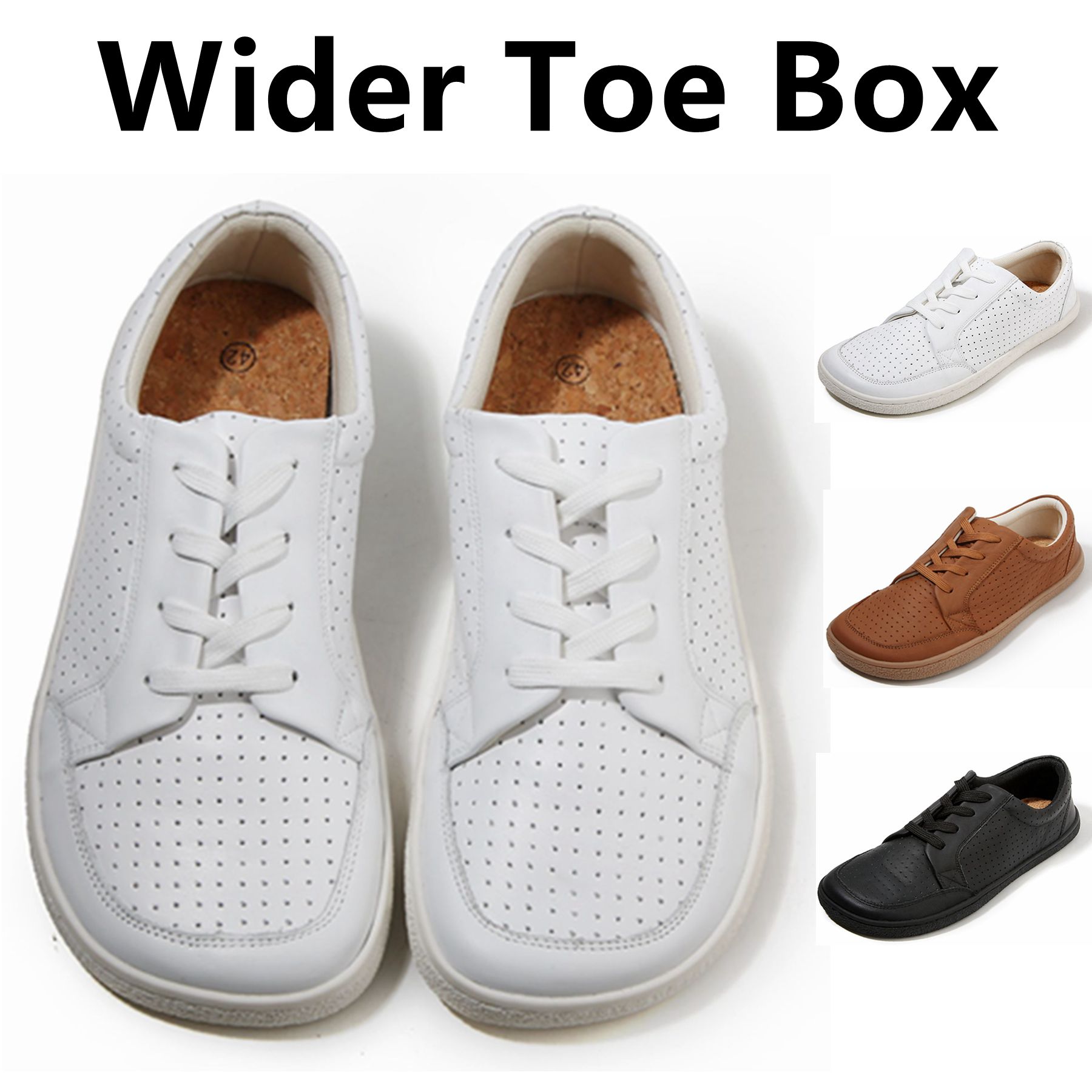 TONGLEPAO Barfuß-Sneaker aus echtem Leder für Damen und Herren, flach, weich, dünn, Zero Drop Sole, breitere Zehenbox, flexibel, leicht