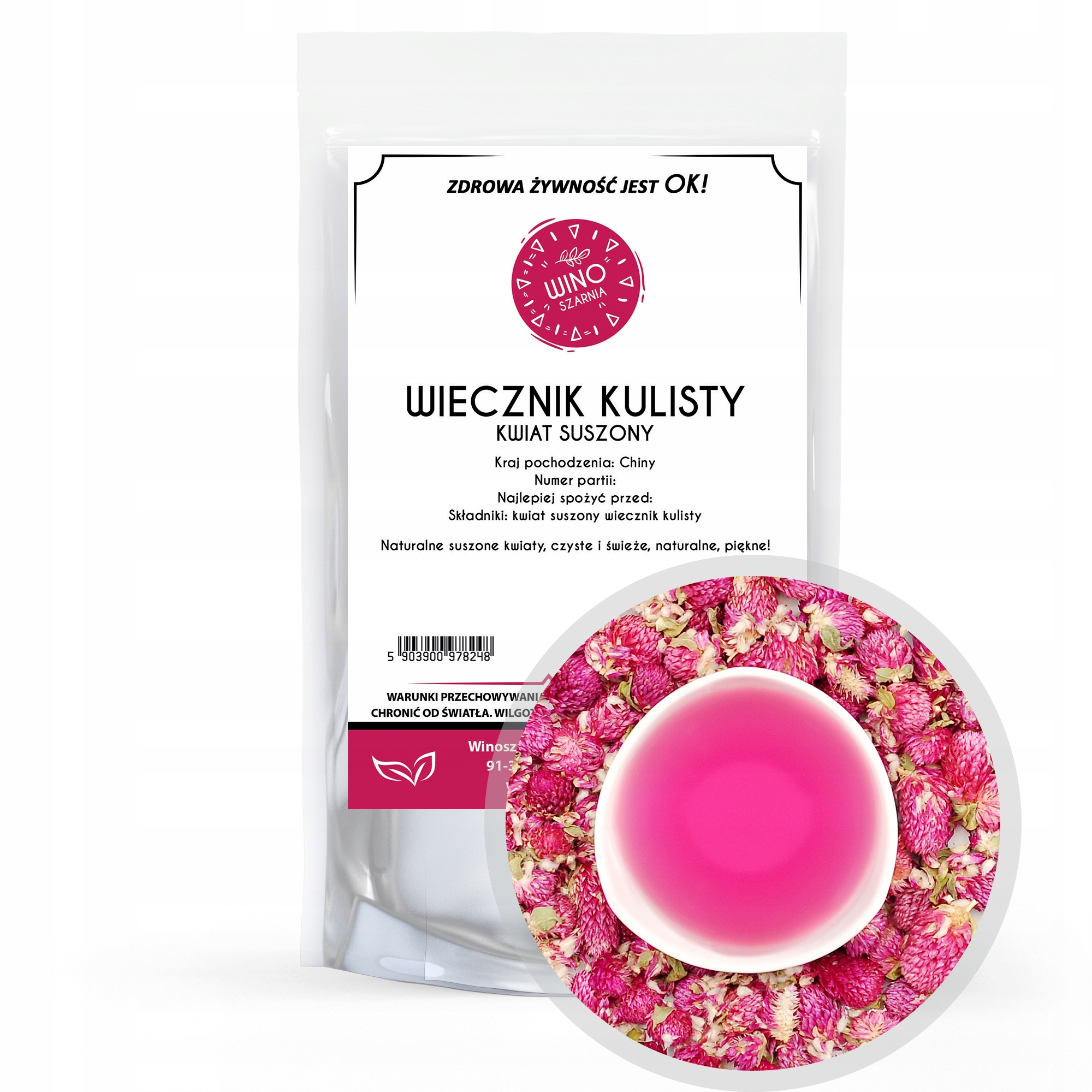 Flor Esférica Rosa de Gomfren, Flor Seca de 10g, Flores Comestibles Naturales