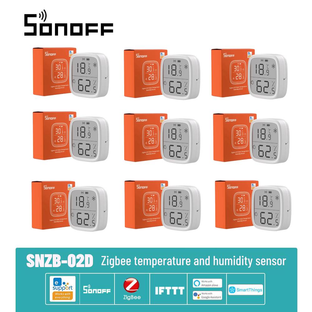 SONOFF SNZB-02D Zigbee Sensor de temperatura y humedad SNZB-02 Monitor inteligente en tiempo Real para el hogar Ewelink Alexa Google Home Assistant MQTT