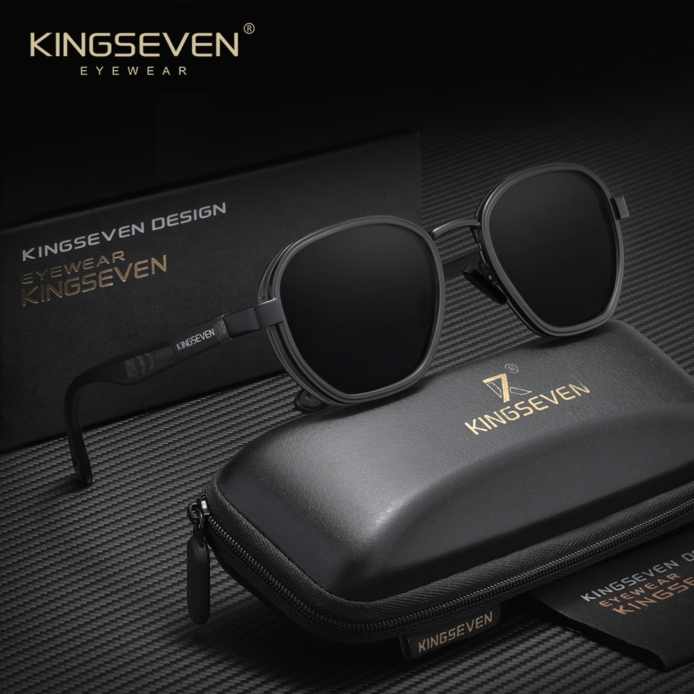 KINGSEVEN Merk Ronde Zonnebril Heren Gepolariseerde Dames Brillen Luxe Mode Reisbril Shades UV400