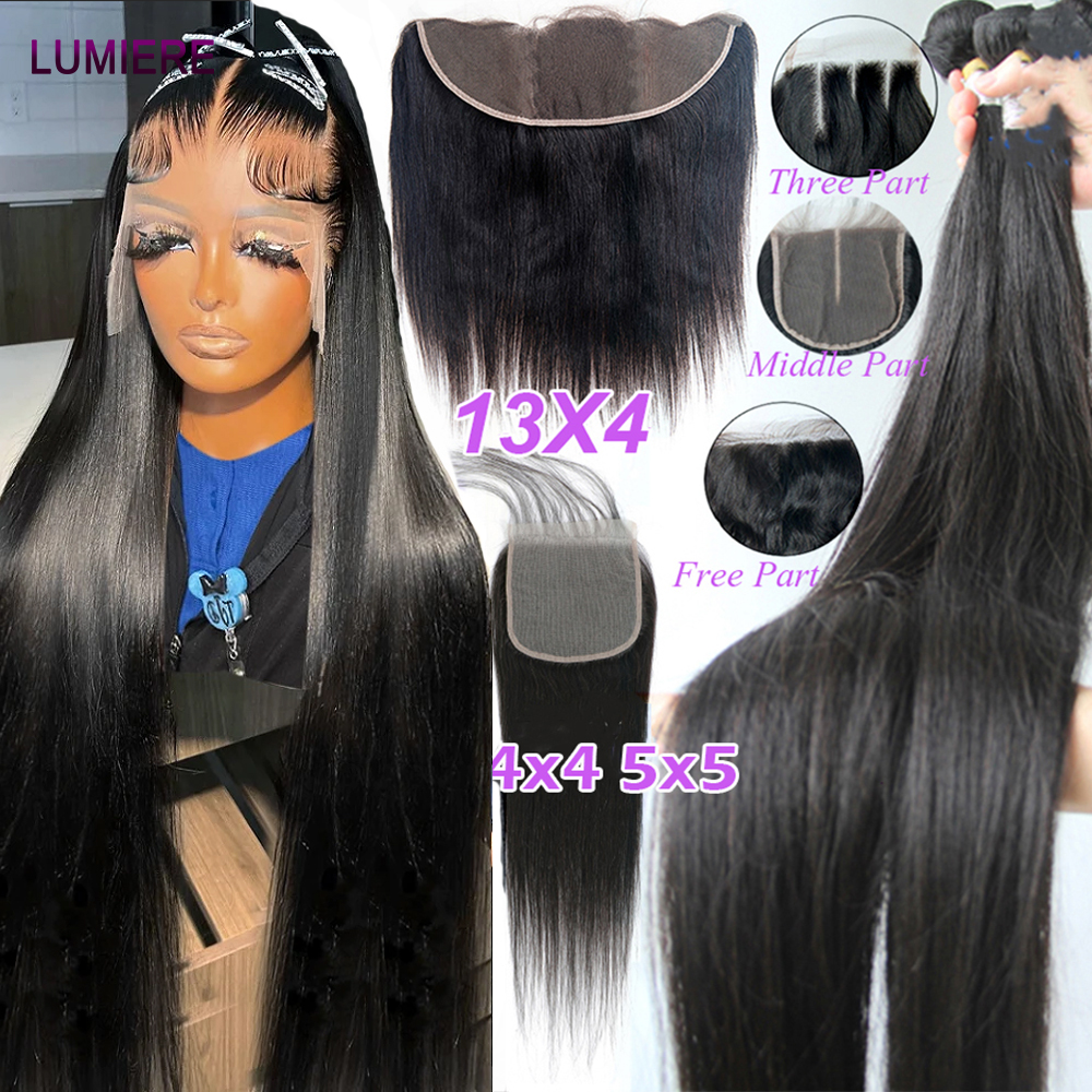 8-30 '' Groothandel Bone Straight Menselijk Haar Bundel Met Sluiting Frontale HD Transparante Peruaanse 100% Ruwe Virgin15A Haarverlenging