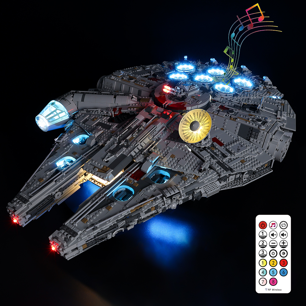Tidak ada Model Led Kit lampu untuk bintang Ultimat Falcon milenium 75192 dan 05132 blok bangunan DIY mainan set hanya Kit pencahayaan