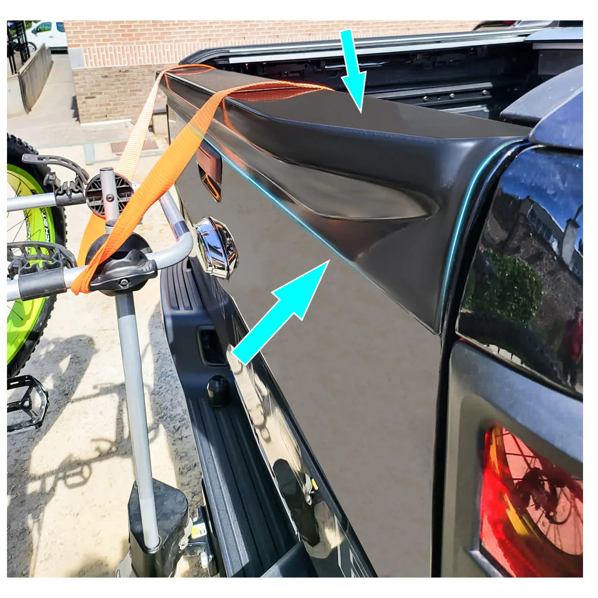 Spoiler traseiro para Ford Ranger, bagageira Trim, Rail Guard Protector, Wildtrak Raptor, preto fosco, estilo do carro, T6, T7, T8, 2012-2022, 1 peça
