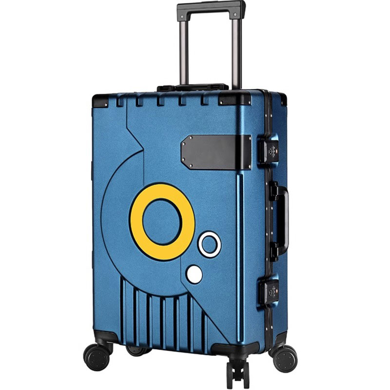 Maleta de gran capacidad con marco de aluminio, bolsa de viaje silenciosa para equipaje de PC con ruedas, cubierta de carrito con bloqueo de contraseña, 22 24 28 pulgadas