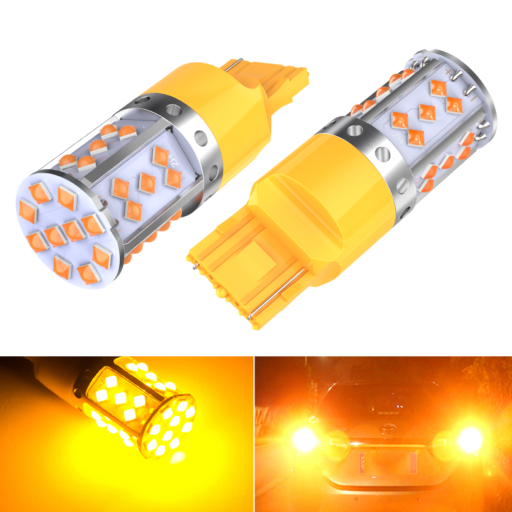 2 pezzi WY21W LED Canbus senza errori No Hyper Flash indicatori di direzione lampadina 3030 SMD T20 7440 W21W 1156 ba15s lampada a LED 12V arancione