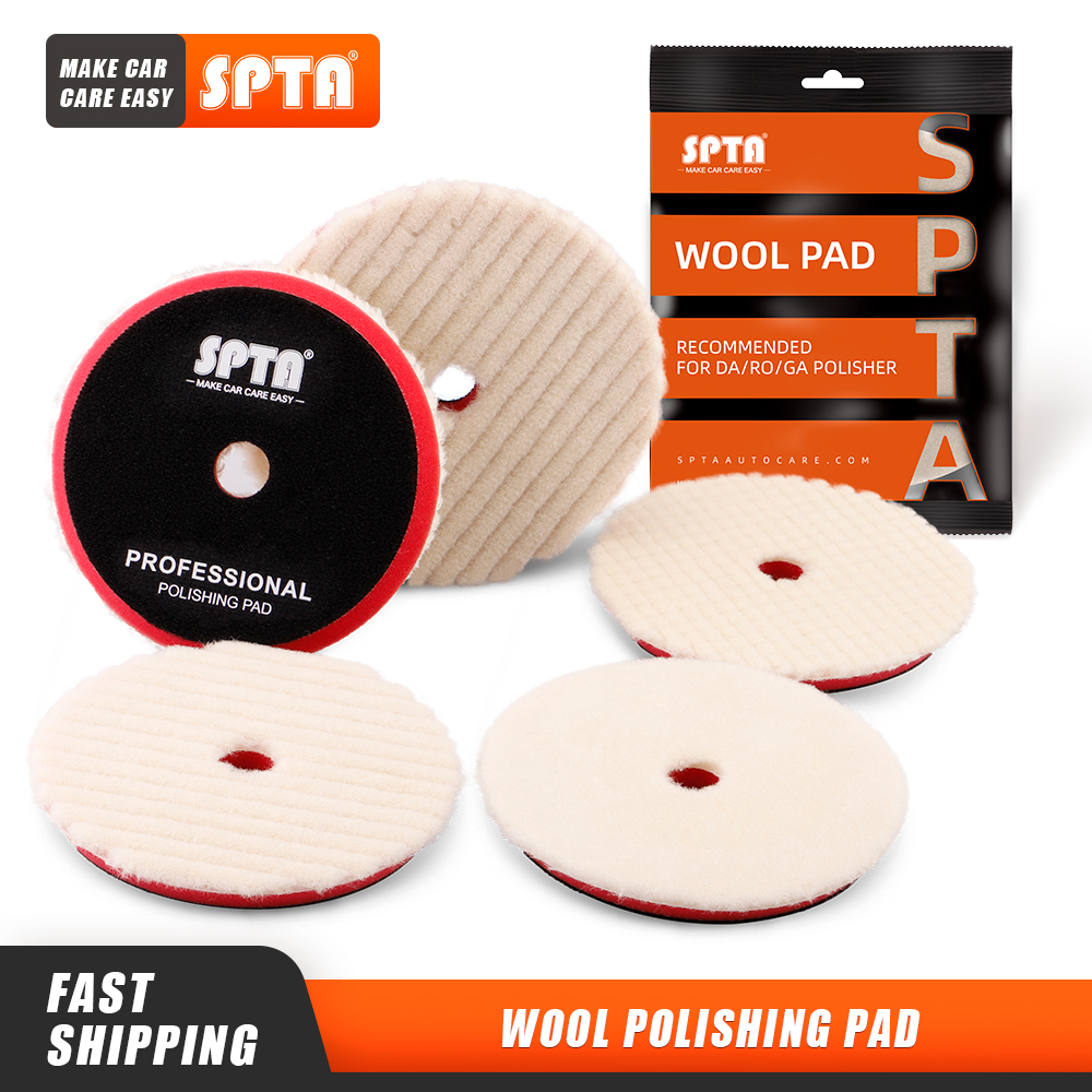 (Vente unique) SPTA 1 pièce 3 "(80mm)/5" (125mm)/6 "(150mm) tampon de polissage en laine japonaise pour polisseuse de voiture détail anti-rayures