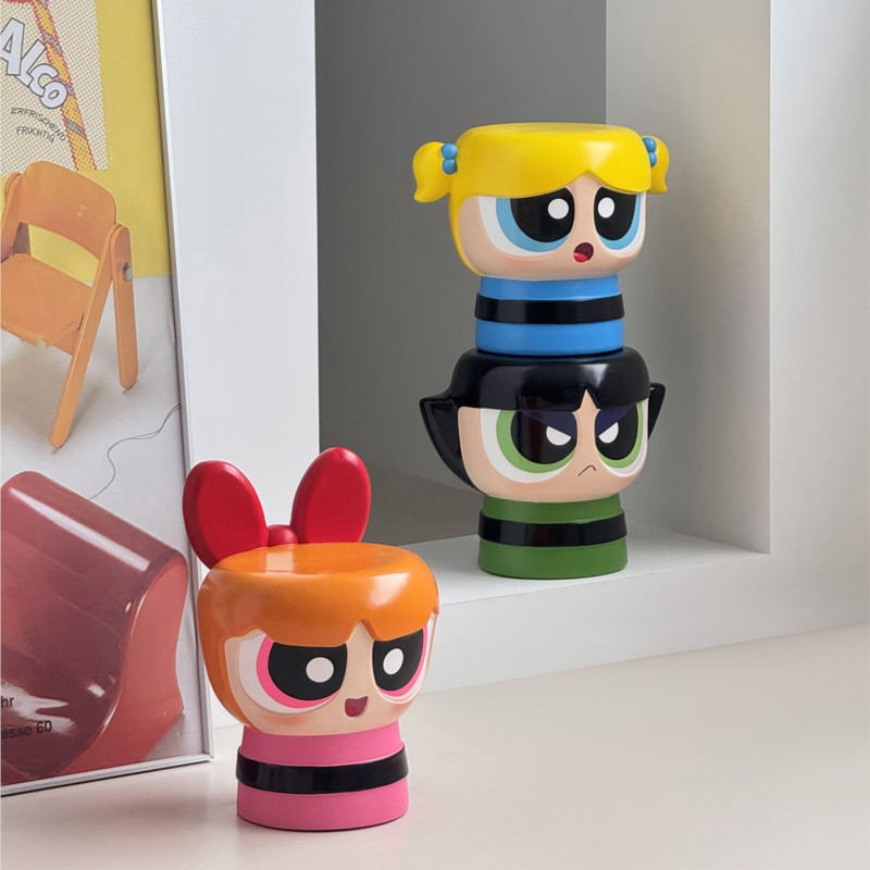 MOMO Kleine politieagente lage kruk Cartoon kinderschoenaankleedkruk Leuke creatieve kleine huisdecoratie voor kinderen