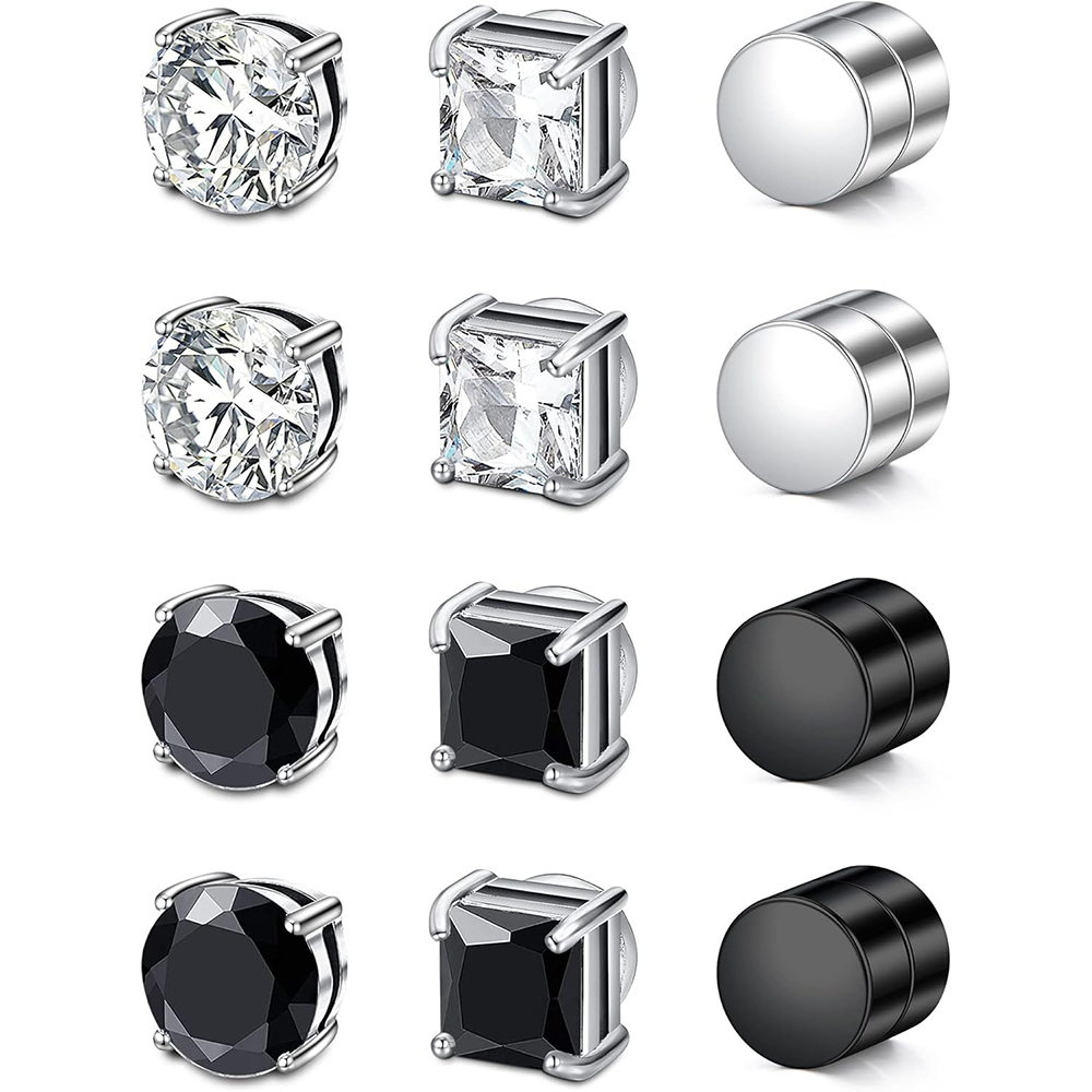 Sztuczne kolczyki męskie, kolczyki magnetyczne, kolczyki na klips dla mężczyzn, kolczyki magnetyczne, Aretes de Iman Para Homre, męskie sztuczne kolczyki
