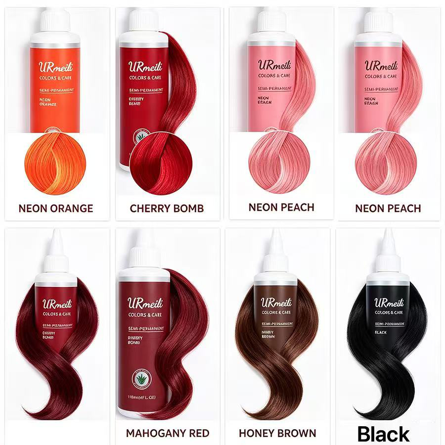 Creme de coloração capilar semipermanente à base de ervas naturais, pigmento de longa duração para salão e uso doméstico, para perucas e coloração de cabelo para Halloween.