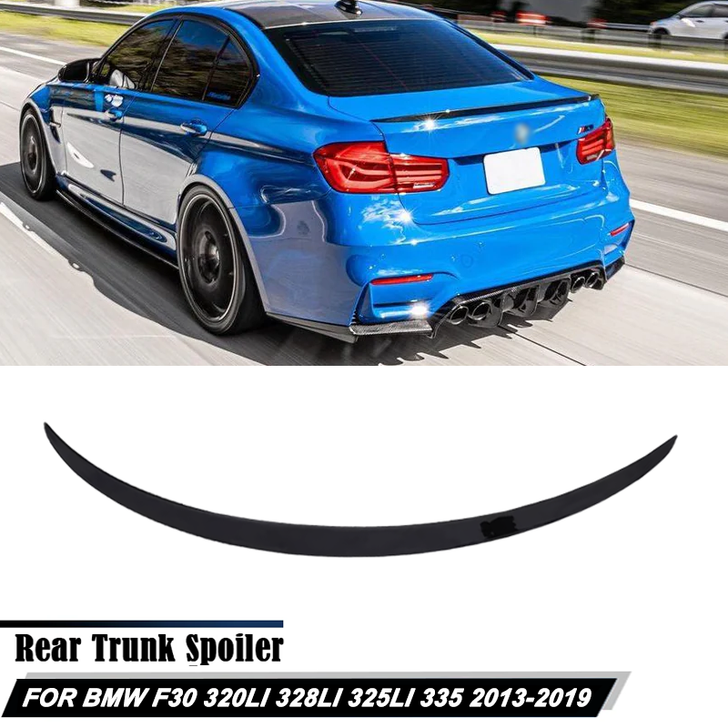 Se adapta a accesorios BMW Serie 3 F30 320i 328i 335i alerón de maletero 2013-2019 labio de ala negro brillante