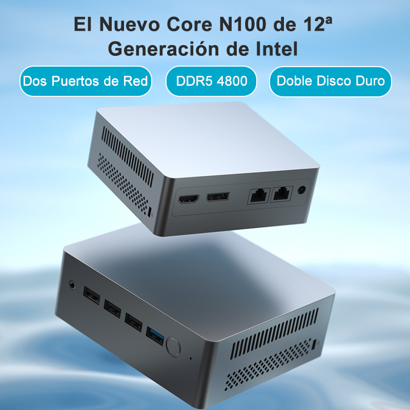 Mini PC Alder Lake 12a generazione Intel N100 Windows 11 Quad Core LPDDR5 8G 256GB 4800Hz Dual RJ45 Turbo Boost 3,4 GHz LAN Firewall 4K