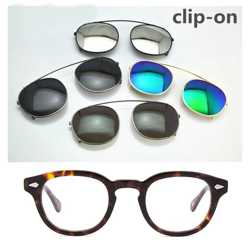 Gafas de sol redondas con Clip para mujer, lentes polarizadas UV400 para hombre, Johnny Depp Lemtosh, gafas de sol de marca de lujo, gafas de conducción Vintage