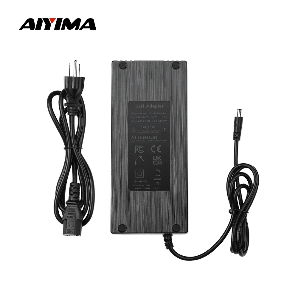 Aiyima 48v gan amplificador adaptador de alimentação 48v 10a fonte alimentação para tpa3255 tas5630 amplificador de som amplificador de áudio para a07 a08