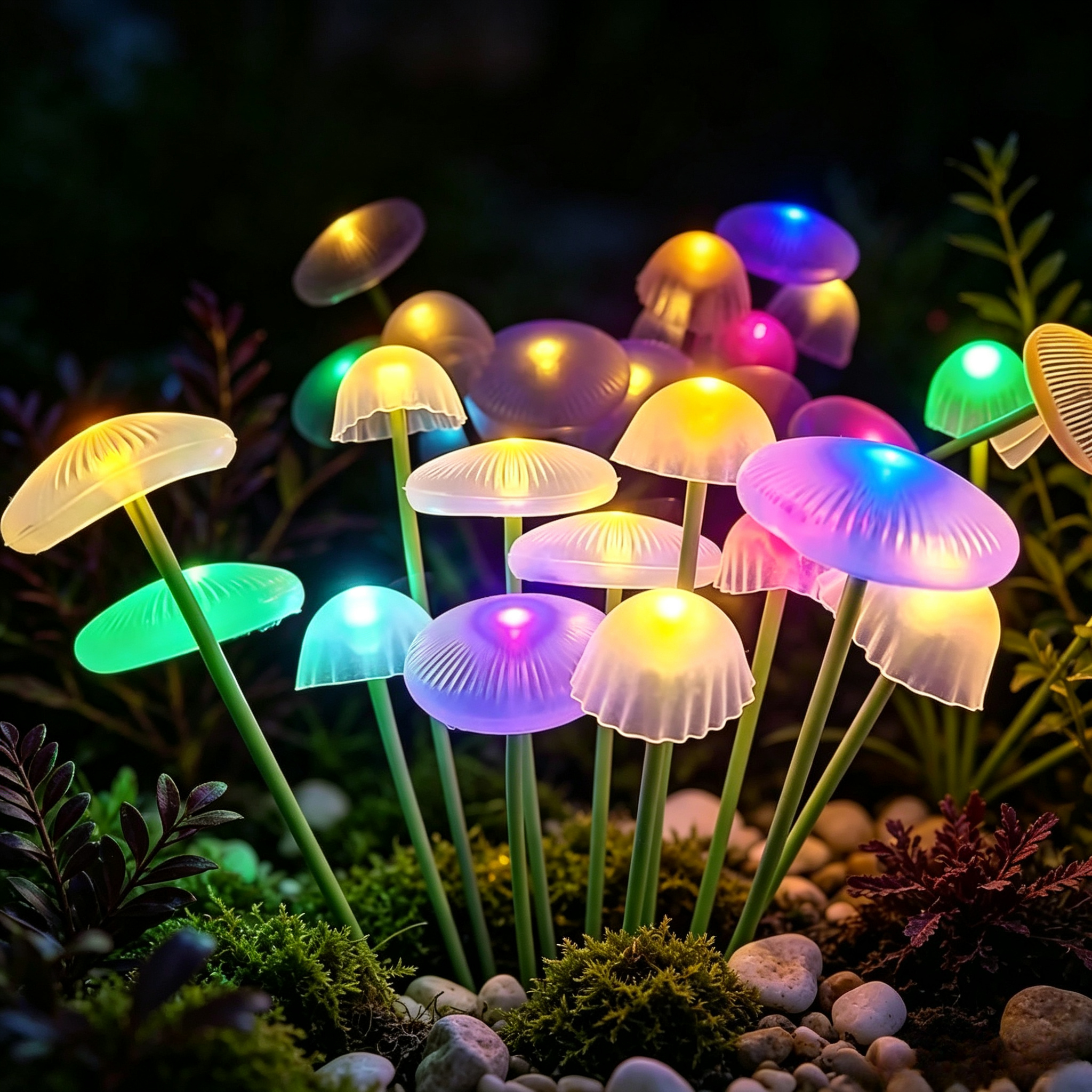 Solarne lampki ogrodowe LED w kształcie grzybów, dwufunkcyjne, wodoodporne, dekoracja na podwórko, patio, ścieżkę, meduzy do dekoracji ogrodu.