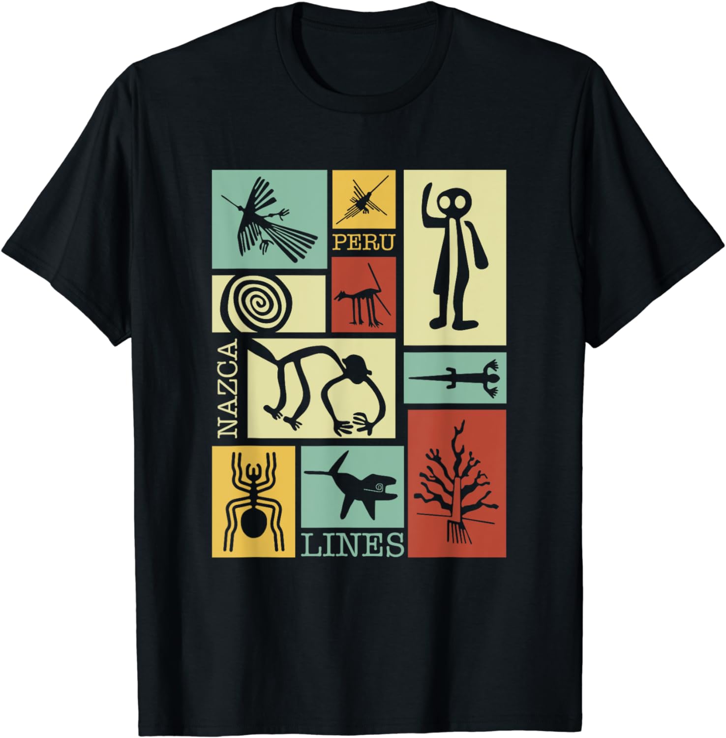 Nazca เส้น-เปรู Geoglyph ลิงนักบินอวกาศ Spider Retro เสื้อยืดเทศกาลสวมใส่เสื้อผ้าผู้หญิงเสื้อผ้ากราฟิก TShirts Camisetas